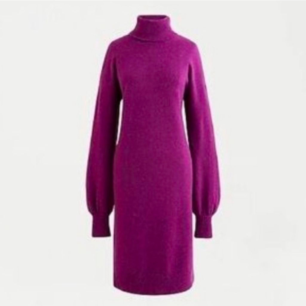 Nwt J.Crew Turtleneck Sweater dress In Supersoft Yarn XL berry